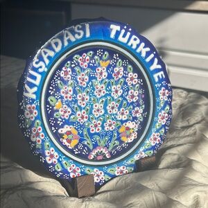 Handcrafted Turkish Blue Ceramic Plate
